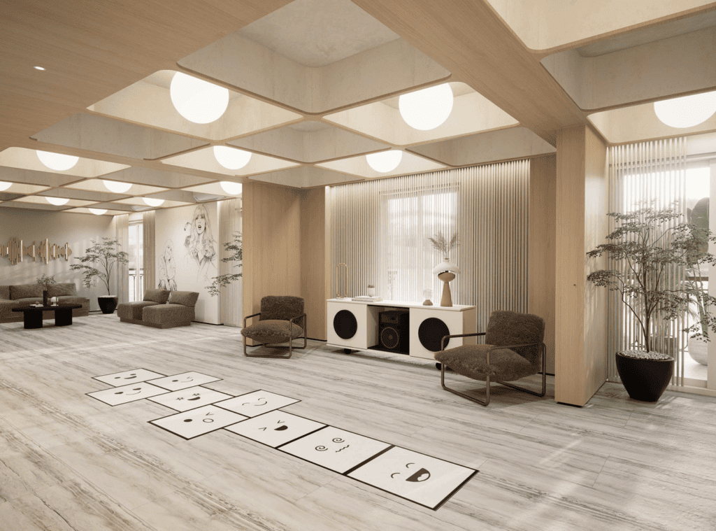 Floral Pathways – Gen Z Lounge — lounge interior design by Ochreink, Mumbai