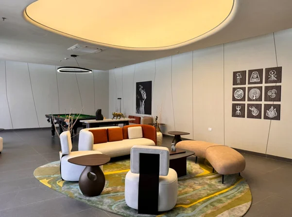 ATS Pious Hideaways Club — clubhouse interior design by Ochreink, Noida